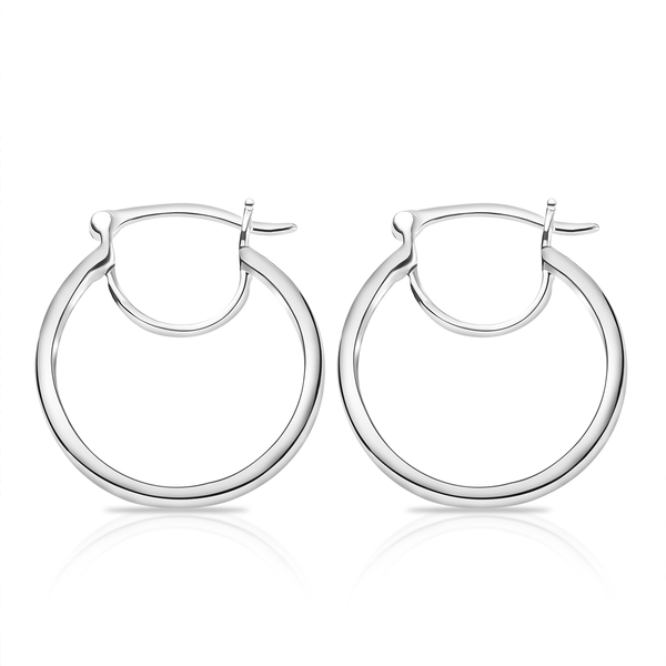Sterling Silver Hoop Earrings with Clasp