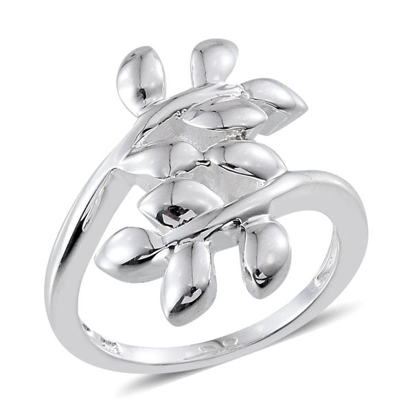 Sterling Silver Leaves Crossover Ring, Silver wt 4.13 Gms.