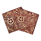 Set of 2 - Flower Pattern Velvet Cushion Cover (Size 45 Cm) - Maroon & Gold