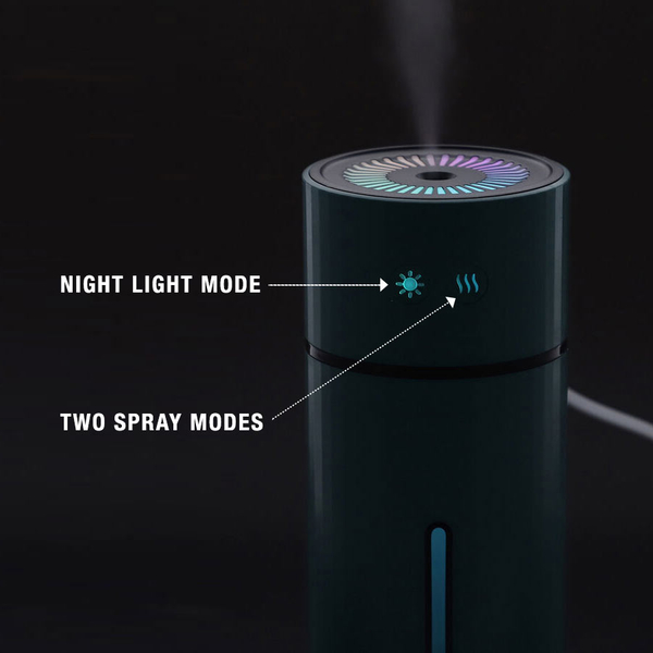 The Five Season - 90 Degree Adjustable Spray Direction, Humidifier with Jasmine Fragrance Oil and Night Light - Light Green