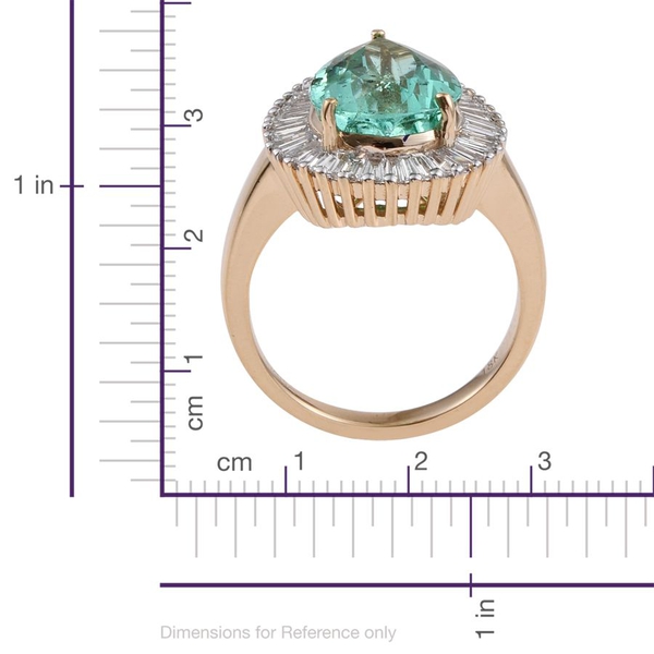 ILIANA 18K Y Gold Boyaca Colombian Emerald (Pear 5.25 Ct), Diamond Ring 7.000 Ct.