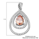 Simulated Champagne and Simulated White Diamond Pendant in Rhodium Overlay Sterling Silver