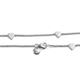 RACHEL GALLEY Heart Collection - Rhodium Overlay Sterling Silver Heart Station Necklace (Size 26), Silver wt 12.19 Gms