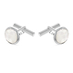 One Time Deal - Sterling Silver Mother Of Pearl Cufflinks, Silver Wt 7.80 Gms.