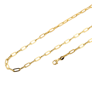 One Time Close Out-ILIANA 18K Yellow Gold Paperclip Necklace (Size - 20) With Lobster Clasp, Gold Wt