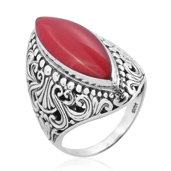 Royal Bali Collection Sponge Coral Ring in Sterling Silver 6.000 Ct. Silver wt 8.69 Gms.