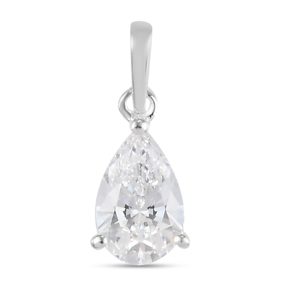 Lustro Stella Sterling Silver Solitaire Pendant Made with Finest CZ 1.320 Ct.