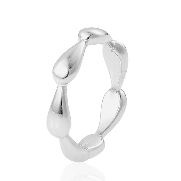 LucyQ Continual Drip Ring in Rhodium Plated Sterling Silver 3.18 Gms.