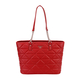 DAVID JONES Quilted Pattern Tote Bag with Handle Drop - Red