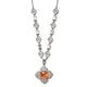 Lustro Stella Astral Pink Crystal and White Crystal Necklace (Size 18) in Silver Tone