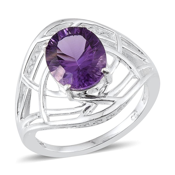Brazilian Amethyst (Ovl) Solitaire Ring in Sterling Silver 2.750 Ct.