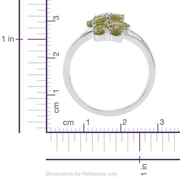 Hebei Peridot (Ovl) Leaves Crossover Ring in Sterling Silver 3.000 Ct.