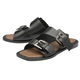 RAVEL Kintore Double Buckle Strap Leather Sandal (Size 4) - Black