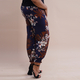 TAMSY Curve Collection Floral Printed Trousers (Size:XL/XXL,18-24) - Navy and White