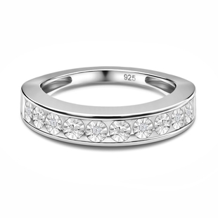 One Time Deal - Diamond Half Eternity Ring in Sterling Silver