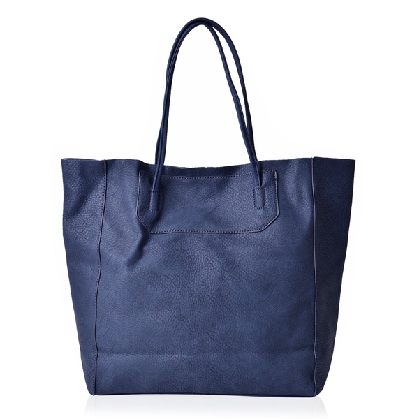 Navy Colour Classic City Shopper Bag (Size 34x31x10.5 Cm)