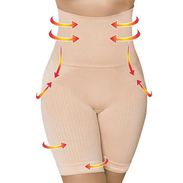 SANKOM SWITZERLAND Patent Cooling Effect Fibres Posture Correction Shapers Shorts - Beige  (UK Size XXL: 20 Plus)