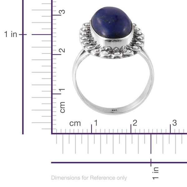 Jewels of India Lapis Lazuli (Ovl) Ring in Sterling Silver 10.100 Ct.