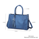 100% Genuine Leather Crocodile Pattern Convertible Bag with Tassels and Shoulder Strap (Size 34x25x14 Cm) - Navy