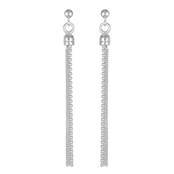 Close Out Deal Sterling Silver Fili Long Earrings (with Push Back), Silver wt 4.60 Gms.