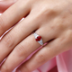 RHAPSODY 950 Platinum AAAA Red Sapphire (OV 7X5 mm, 1.00 Cts) and Diamond (VS/E-F) Ring 1.25 Ct.