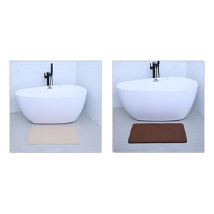 Set of 2 Anti Slip Bath Mat - Light Green and Grey