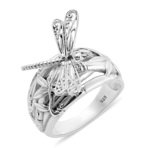 Royal Bali Collection - Sterling Silver Dragonfly Ring, Silver Wt. 6.40 Gms