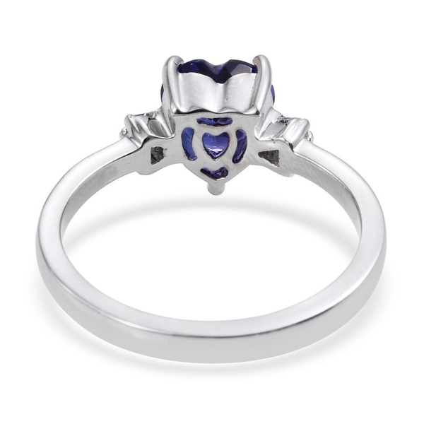 RHAPSODY 950 Platinum AAAA Tanzanite (Hrt 1.40 Ct), Diamond Ring 1.450 Ct.