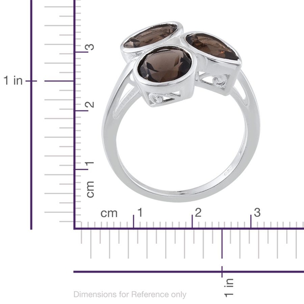 Brazilian Smoky Quartz (Ovl 1.75 Ct) Ring in Sterling Silver 4.250 Ct.