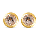RACHEL GALLEY Morganite Stud Earrings (with Push Back) in Vermeil Yellow Gold Overlay Sterling Silve