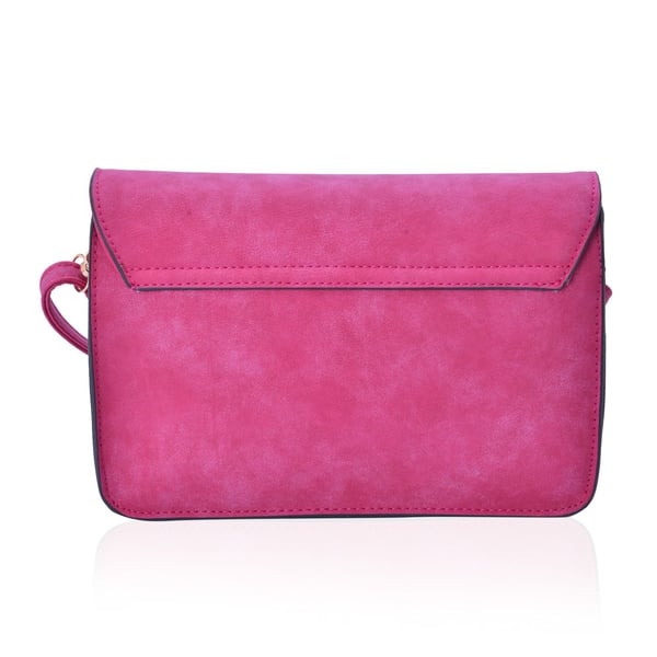 Fuchsia Colour Crossbody Bag with Adjustable and Removable Shoulder Strap (Size 23.5x15.5x7.5 Cm)