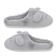 Rabbit Faux Fur Slippers (Size 3- 4) - Light Grey