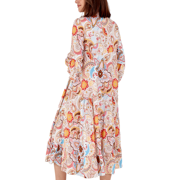 Nova of London - Viscose Paisley Print Midi Dress (Size 8-20) - Beige