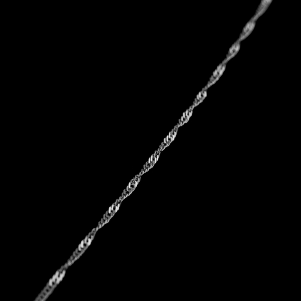Hatton Garden- 9K White Gold Curb Chain (Size 20) with Spring Ring Clasp