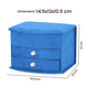 3 Layer Velvet Jewellery Box with Mirror and 2 Removable Drawer (Size 15x12x11Cm) - Royal Blue