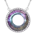 Simulated Purple AB Crystal and Simulated Diamond Circle Necklace (Size - 20 With 2 Inch Extender) i