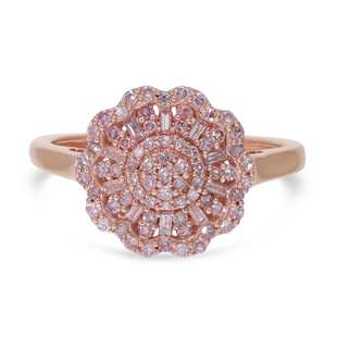 9K Rose Gold Pink Diamond Floral Ring 0.52 Ct.