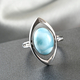 Sajen Silver ILLUMINATION Collection - Sajen Silver Larimar Ring in Platinum Overlay Sterling Silver