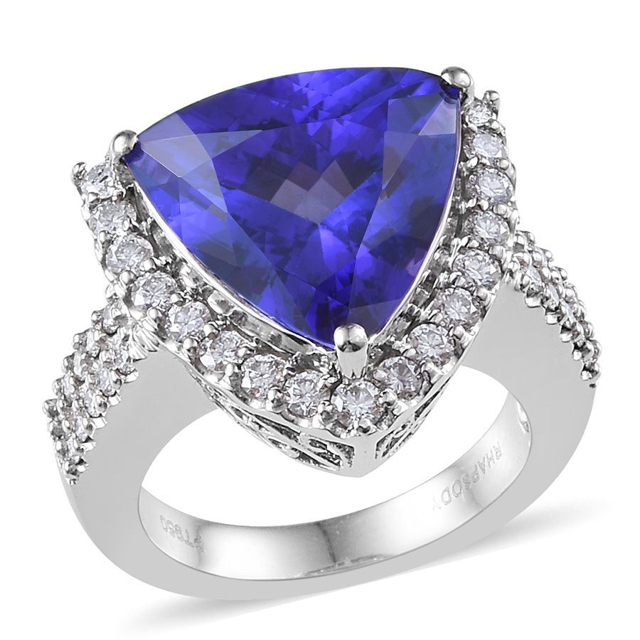 One of a Kind RHAPSODY 950 Platinum AAAA Tanzanite (Trl 10.50 Ct), Diamond (VVS/E-F) Ring 11.600 Ct.
