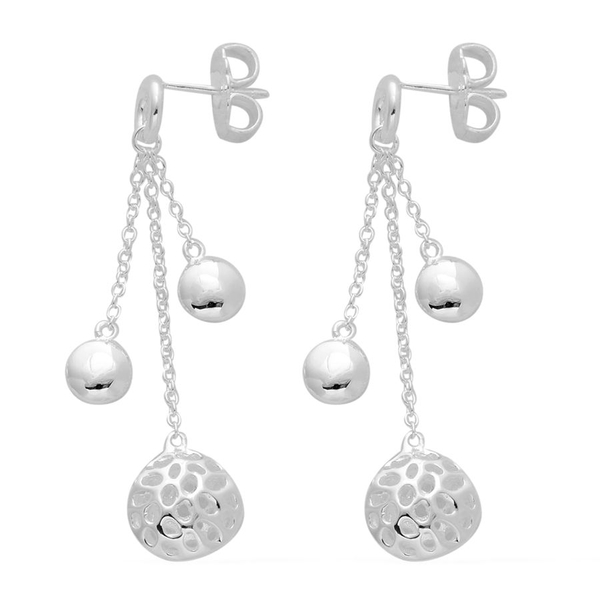 RACHEL GALLEY Sterling Silver Globe Drop Earrings (with Push Back), Silver wt 7.20 Gms.