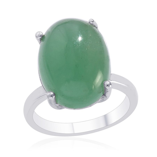 Emerald Quartz (Ovl) Solitaire Ring in Platinum Overlay Sterling Silver 10.000 Ct.