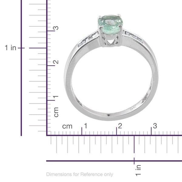 9K W Gold Boyaca Colombian Emerald (Ovl 0.80 Ct), Diamond Ring 1.000 Ct.