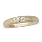 ELANZA Simulated White Diamond Band Ring (Size O) in Yellow Gold Overlay Sterling Silver
