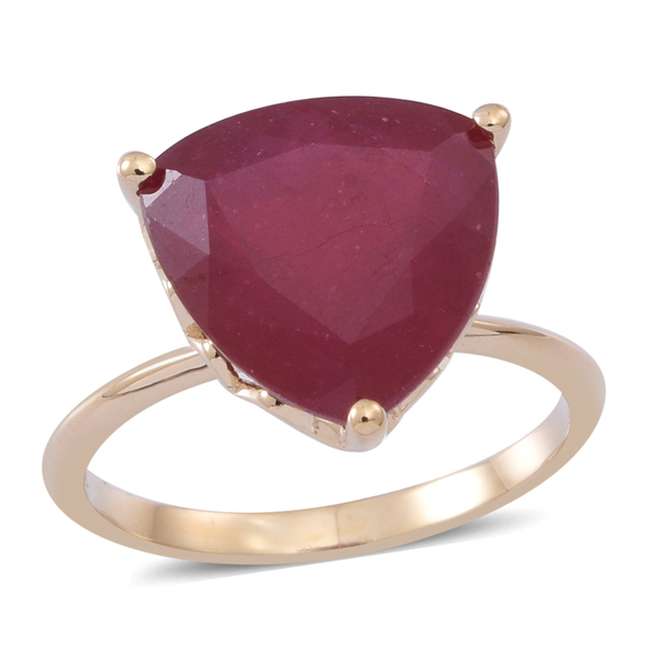 9K Y Gold African Ruby (Trl) Solitaire Ring 8.000 Ct.