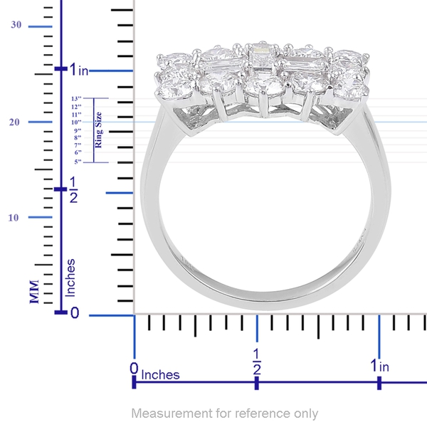 ILIANA 18K W Gold IGI Certified Diamond (Bgt) (SI/G-H) Boat Cluster Ring 2.000 Ct.