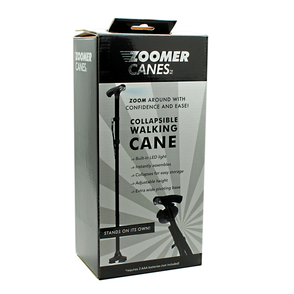 Zoomer Collapsible Walking Cane- Black