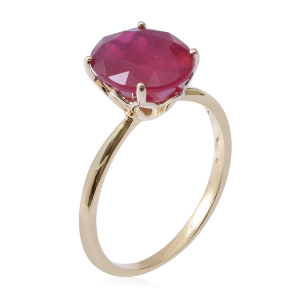 9K Yellow Gold AAA African Ruby (Ovl) Ring 5.350 Ct..