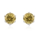 Yellow Apatite Stud Earrings (with Push Back) in Platinum Overlay Sterling Silver 1.50 Ct.