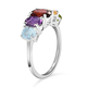 Mozambique Garnet, Amethyst and Multi Gemstone Five Stone Ring in Sterling Silver 2.47 Ct.