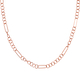 NY Designer Close Out - Rose Gold Overlay Sterling Silver Figaro Necklace (Size - 22) With Lobster C